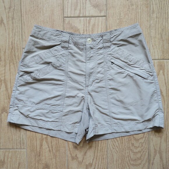 Royal Robbins Nylon Khaki Women's Hiking Shorts Size 8 - Big Pockets! - Picture 1 of 6